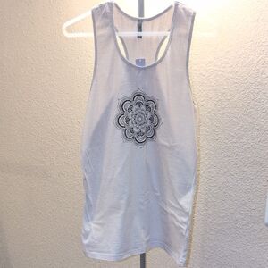 Blue Sky White Graphic Sleeveless Tank Top